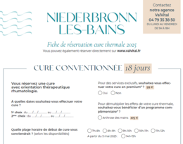 Fiche de réservation Niederbronn-les-Bains 2025